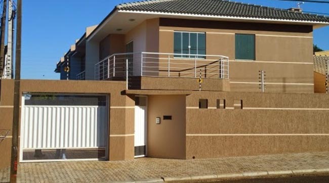 portão grafite com muro branco