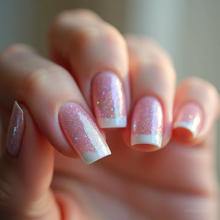 manicure pé glitter ombré