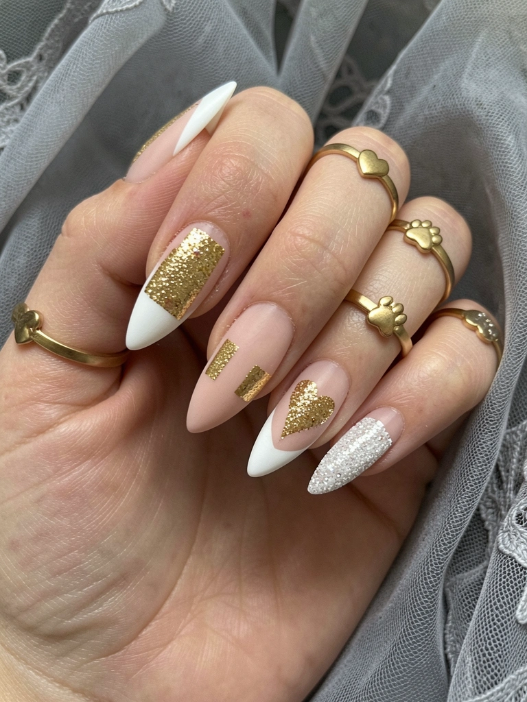 Unha com esmalte fosco e ponta branca estilo francesinha.