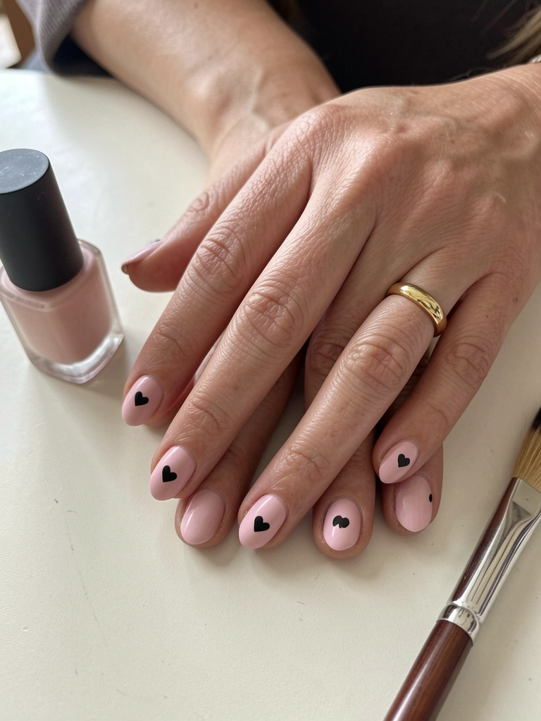Frasco de top coat fosco com pincel ao lado, sobre superfície lisa.